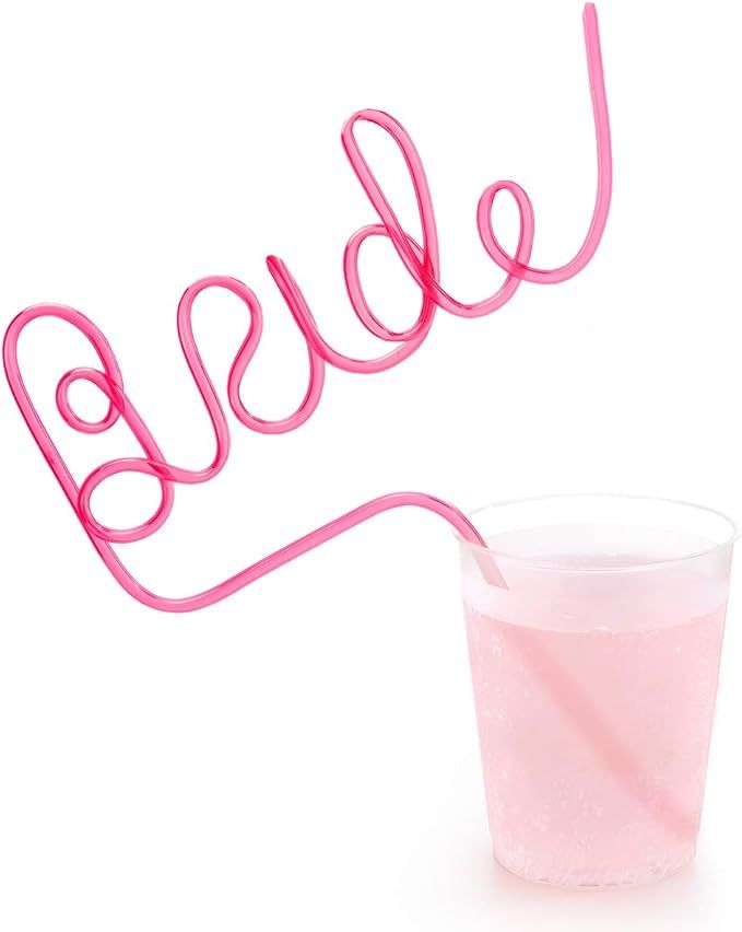 xo, Fetti Bachelorette Party XL Bride Straw | Bridal Shower Decorations + Bride to Be Gift | Amazon (US)