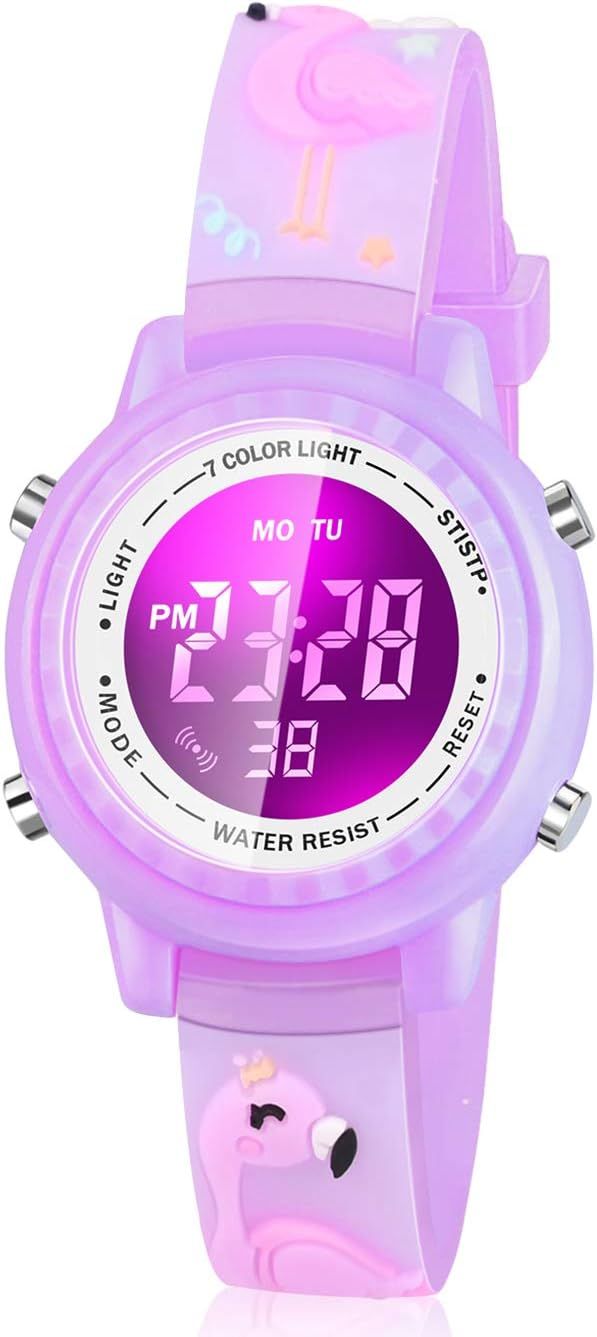 Waterproof LED Kids Watches with Alarm - Kids Toys Gifts for Girls Age 3-10 | Amazon (US)