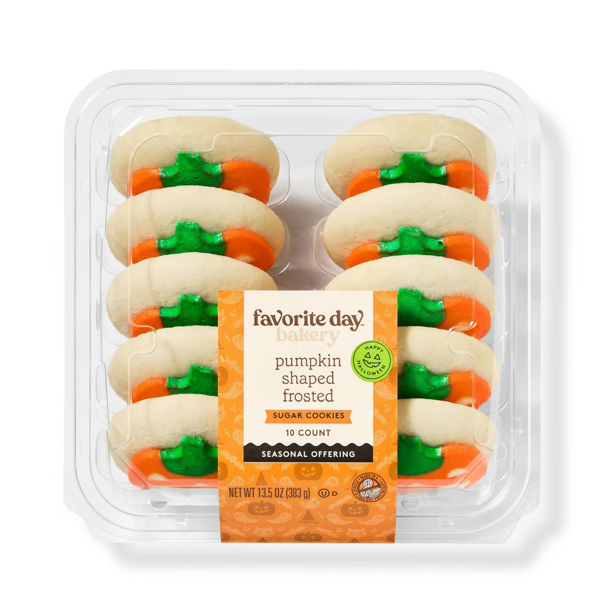 Pumpkin Frosted Cookies - 13.5oz/10ct - Halloween - Favorite Day™ | Target
