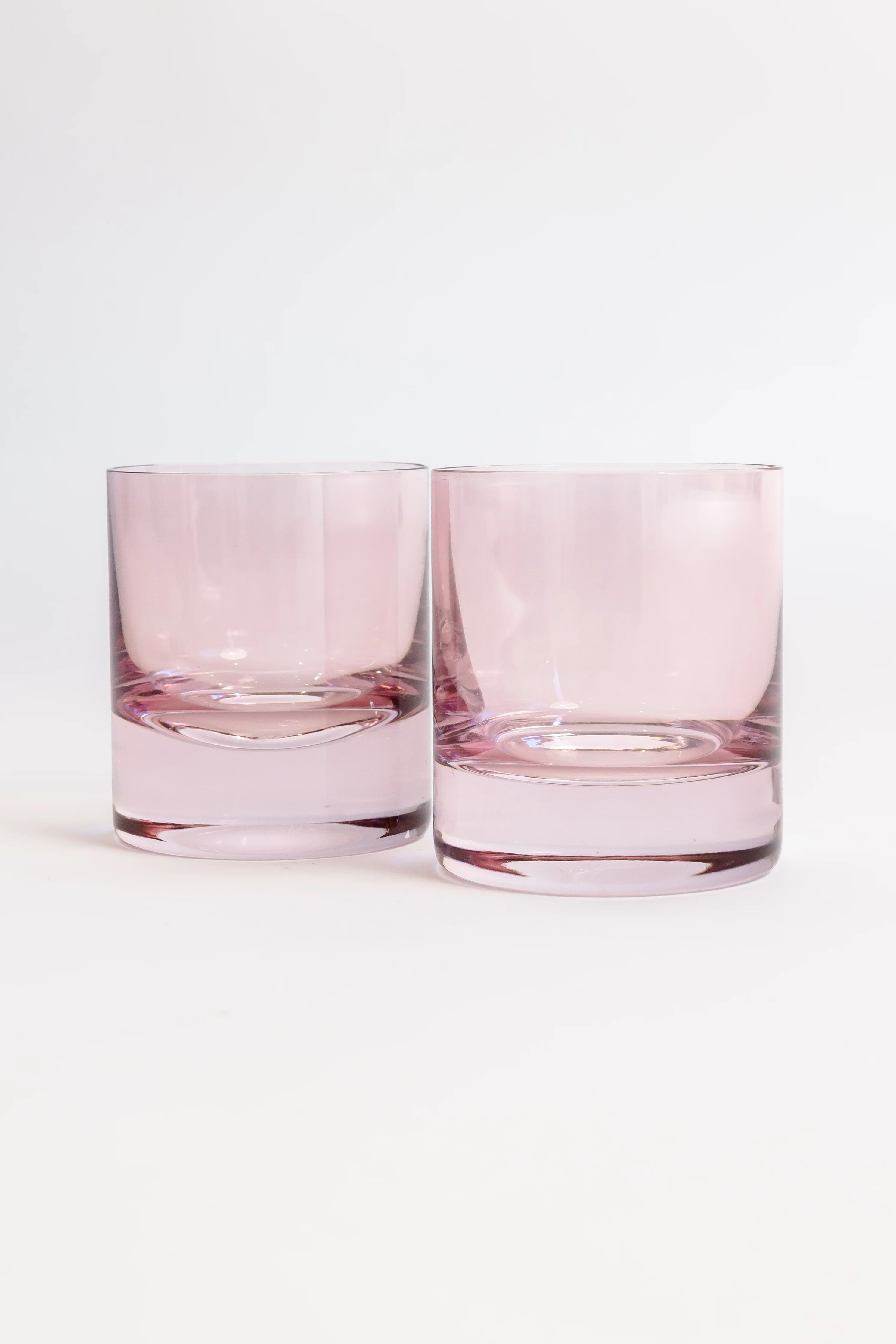 Estelle Colored Rocks Glass - Set of 2 {Rose} | Estelle Colored Glass