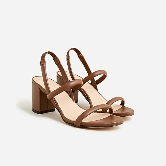 Lucie slingback block-heel sandals in leather | J. Crew US