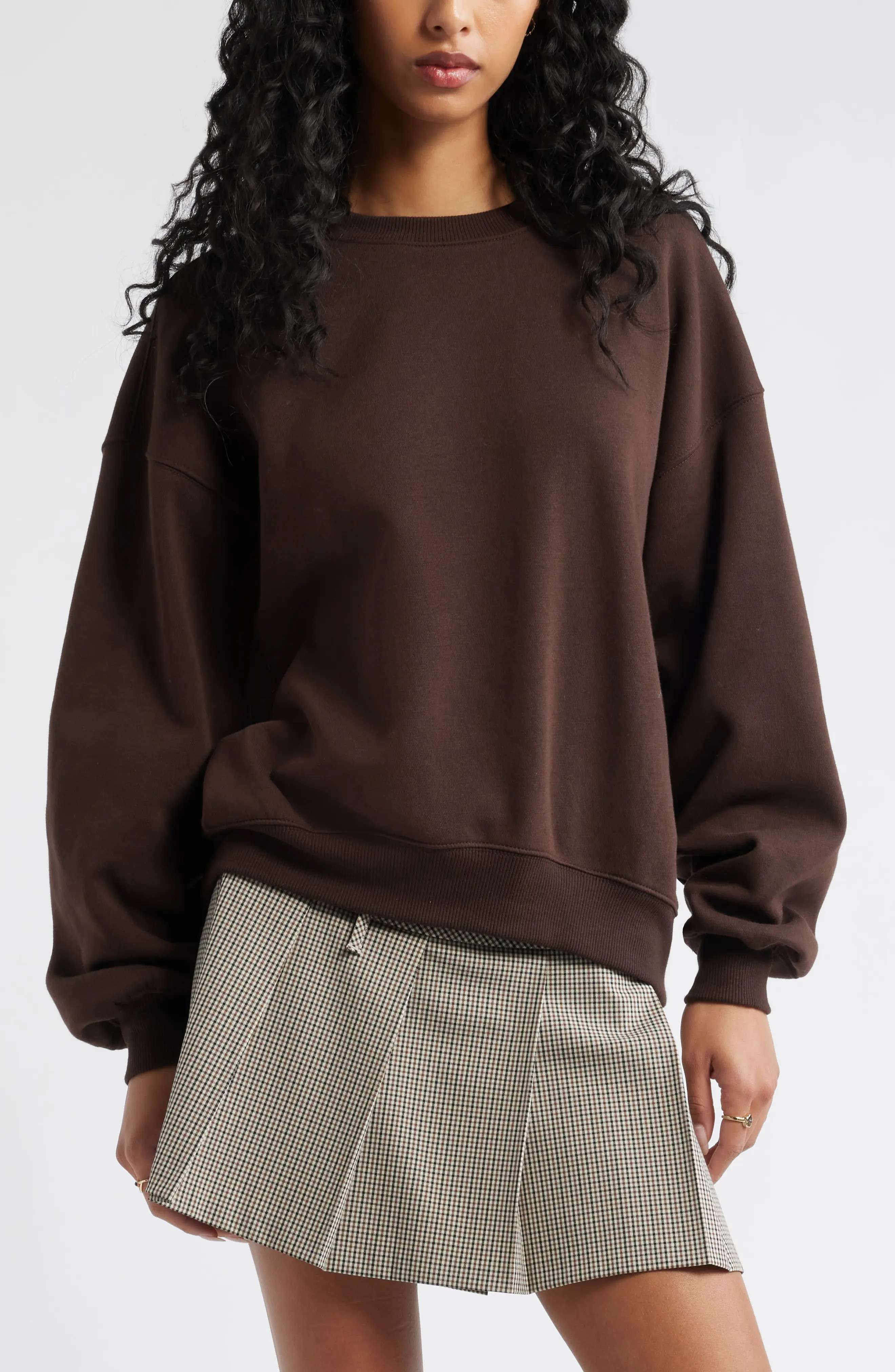 BP. Relaxed Cotton Blend Sweatshirt in Pink Primrose at Nordstrom, Size Small | Nordstrom
