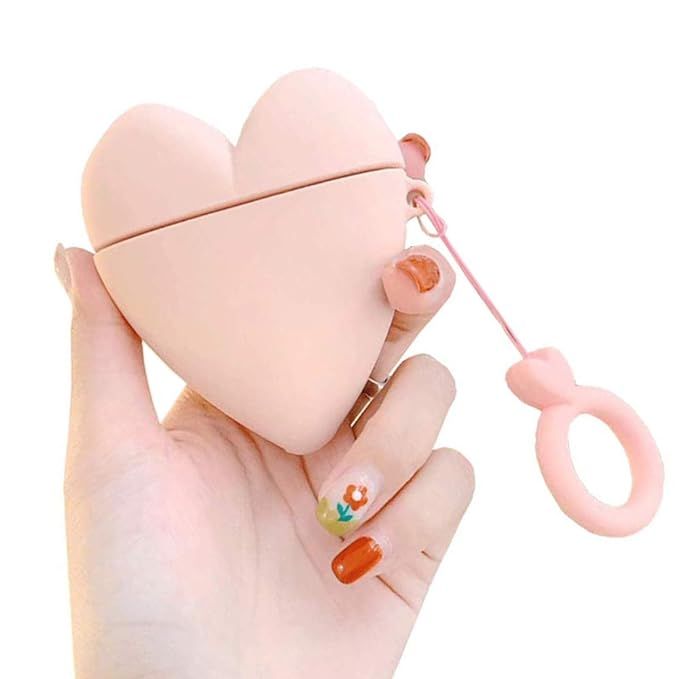 UnnFiko Super Cute Heart-Shaped Airpods Case, 3D Cartoon Soft Silicone Protective Sweet Cute Crea... | Amazon (US)