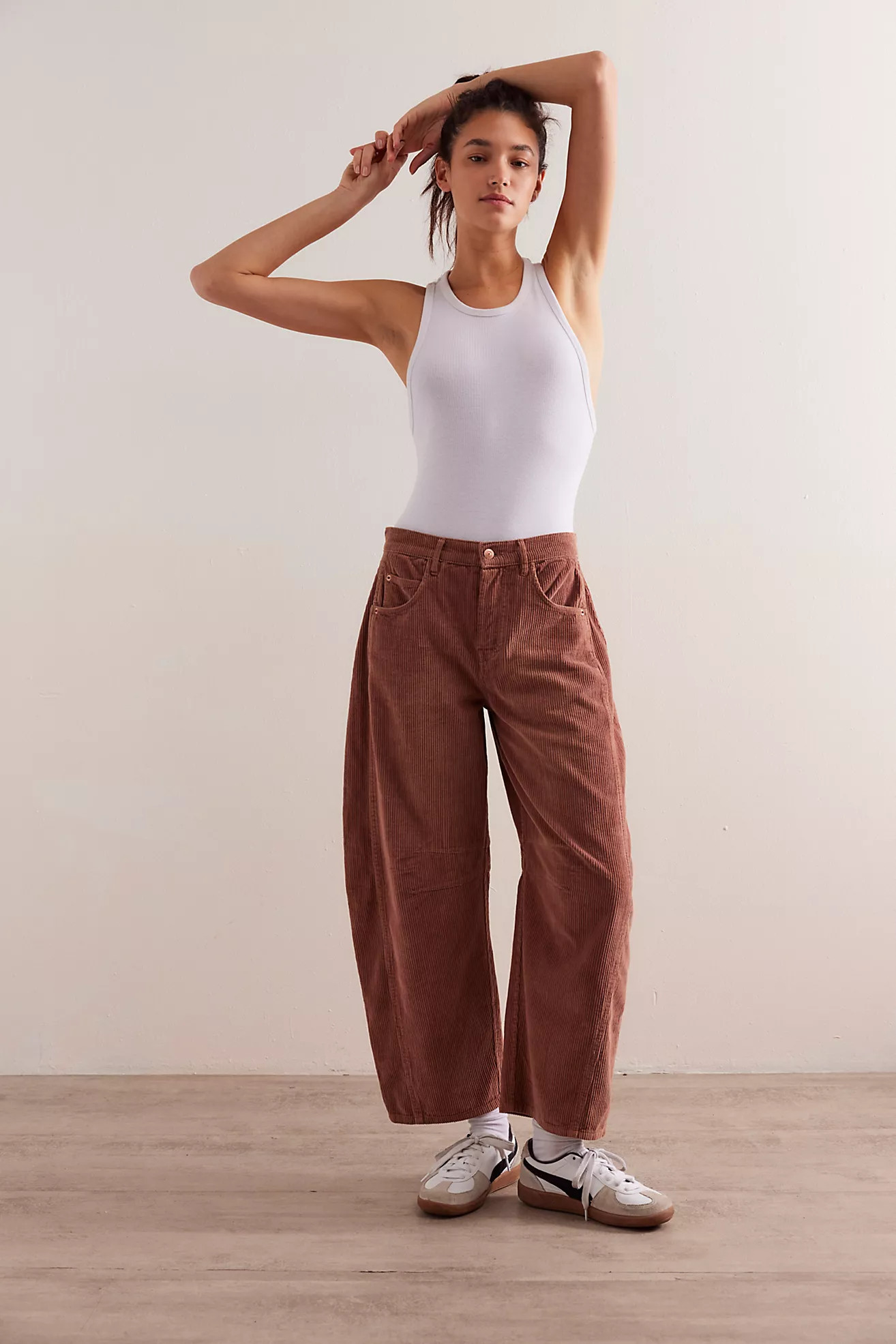 We The Free Good Luck Mid-Rise Cord Barrel Jeans | Free People (Global - UK&FR Excluded)