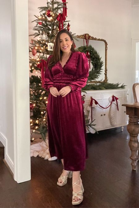 Option 3 for the nutcracker! A beautiful velvet dress for Christmas events. Soft, comfortable and beautiful! 30% off now and under $50!! 

#LTKHoliday #LTKsalealert #LTKSeasonal