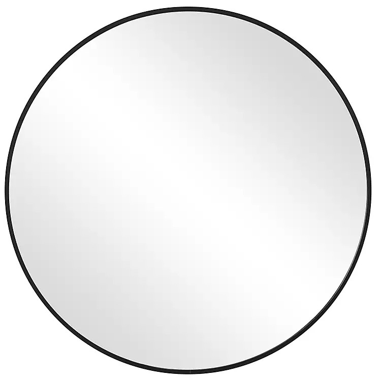 Black Round Simple Frame Medium Wall Mirror | Kirkland's Home