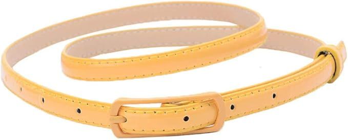 Selighting Womens Faux Leather Skinny Belts for Dresses | Amazon (US)