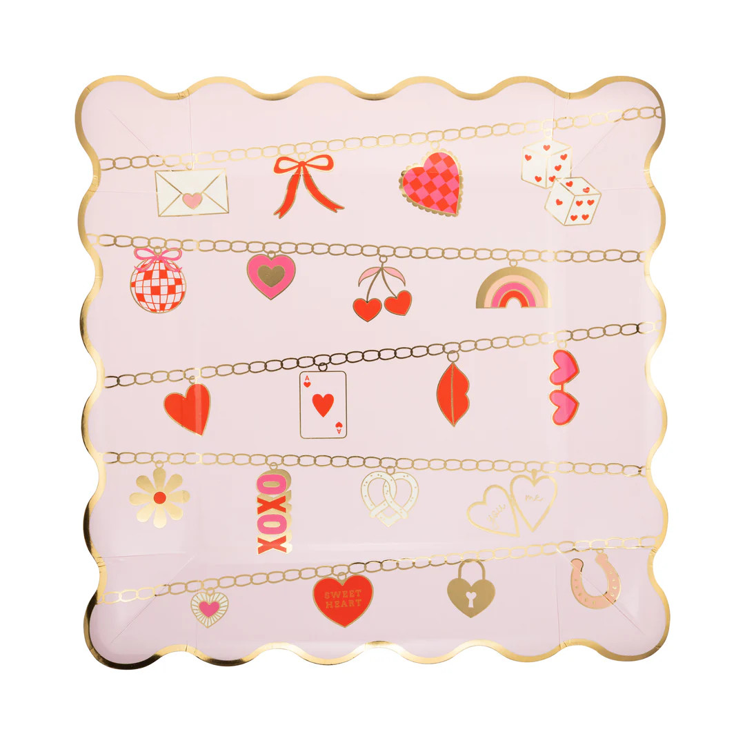 Valentines Charm Scalloped Square Plate | My Mind's Eye