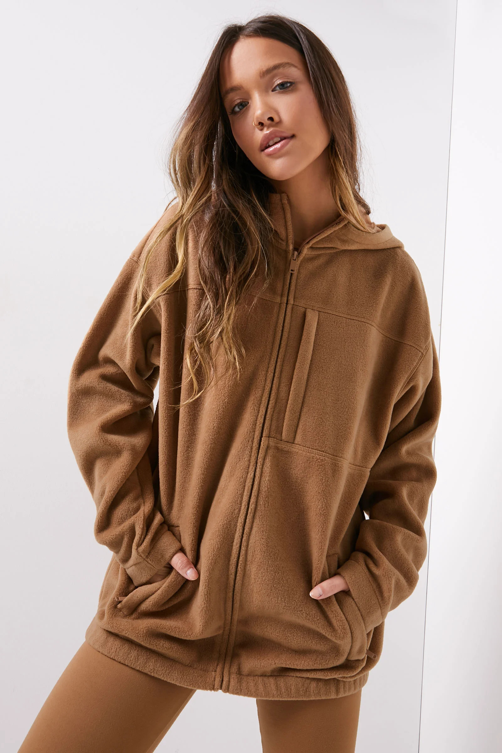 Polar Fleece Zip-Up Hoodie | Ardene