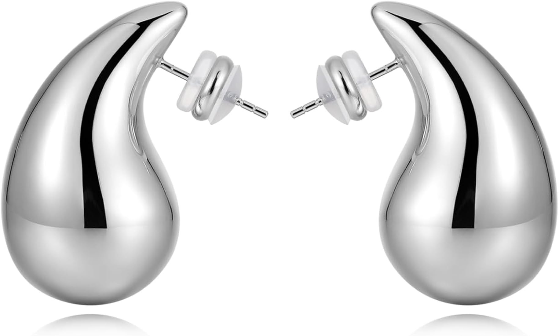 Chunky Gold Hoop Earrings for Women Lightweight Teardrop Dupes Earrings 925 Sterling Silver Post ... | Amazon (US)
