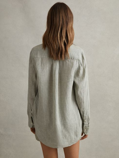Linen Button-Through Shirt | Reiss UK