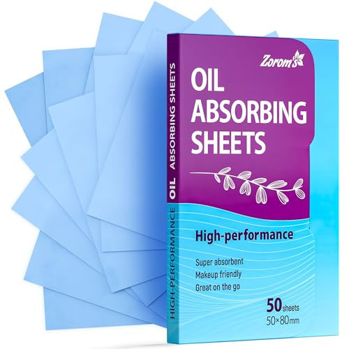 High-Performance Oil Absorbing Sheets for Face - 50 sheets - Makeup Friendly Blotting Papers for Oily Skin - Oil Blotting Sheets for Face | Amazon (US)