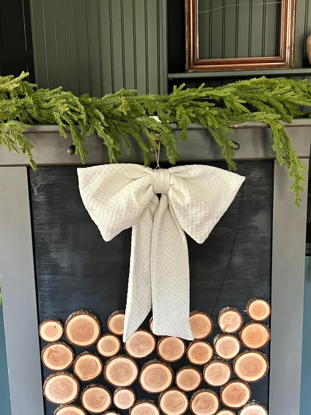 Oversized Fabric Bow, Textured White Bow With Silver Metallic Bow, XL Bow, Puffy Bow, Tree Topper... | Etsy (US)