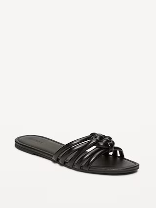 Knotted Puff Slide Sandals | Old Navy (US)