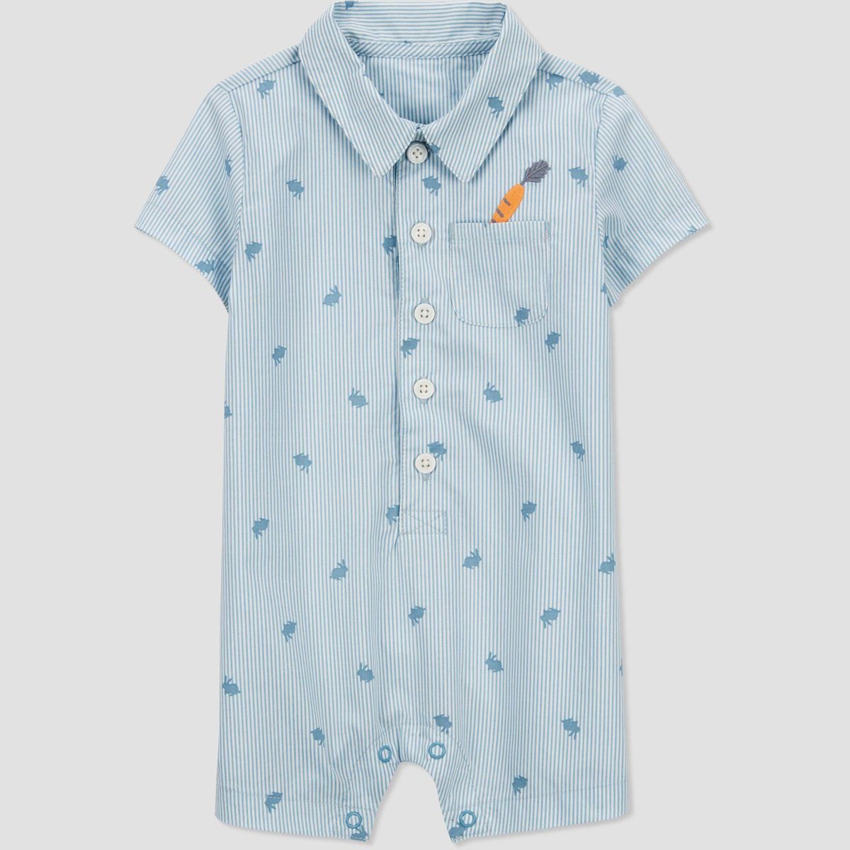 Carter's Just One You®️ Baby Boys' Striped Carrot Romper - Blue | Target