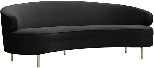 TOV Furniture Baila 32.9" H Transitional Velvet and Pine Wood Sofa in Black/Gold | Amazon (US)