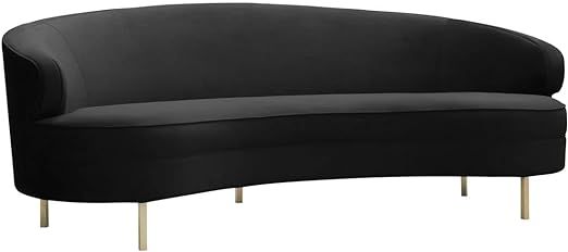 TOV Furniture Baila 32.9" H Transitional Velvet and Pine Wood Sofa in Black/Gold | Amazon (US)