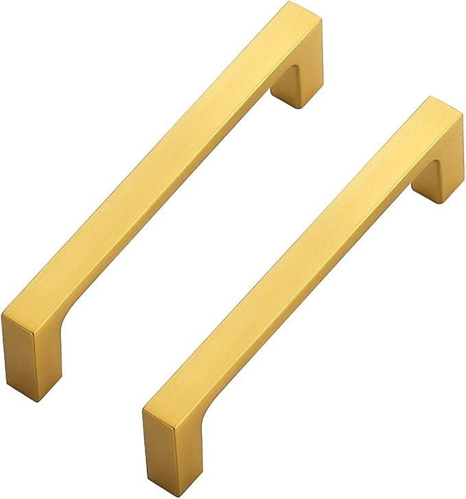 Ravinte 30 Pack Solid 4 Inch Kitchen Square Cabinet Handles Brushed Brass Cabinet Pulls Drawer Pu... | Amazon (US)