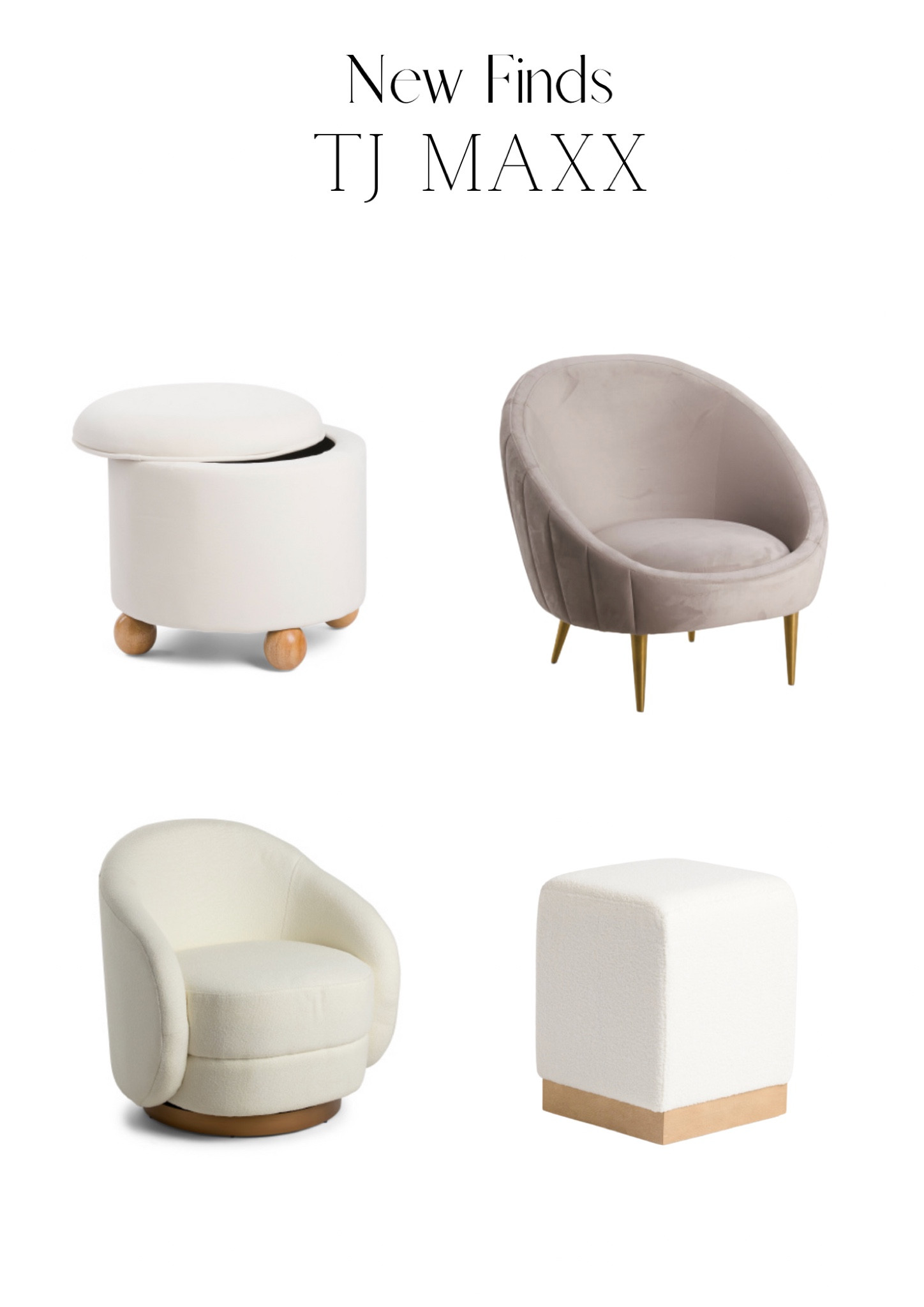 Chairs and Ottomans from TJ Maxx!

I love the look of these chairs and ottomans! Great prices and they look high end compared to several pieces that are designer brands. 

TJ MAXX, TJ MAXX HOME, home finds, home decor, ottomans, chairs, accent chairs, new finds, furniture finds

#LTKsalealert #LTKFind #LTKhome