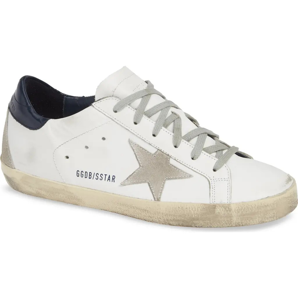 Golden Goose Super-Star Low Top Sneaker in White/ice/night Blue at Nordstrom, Size 41 | Nordstrom