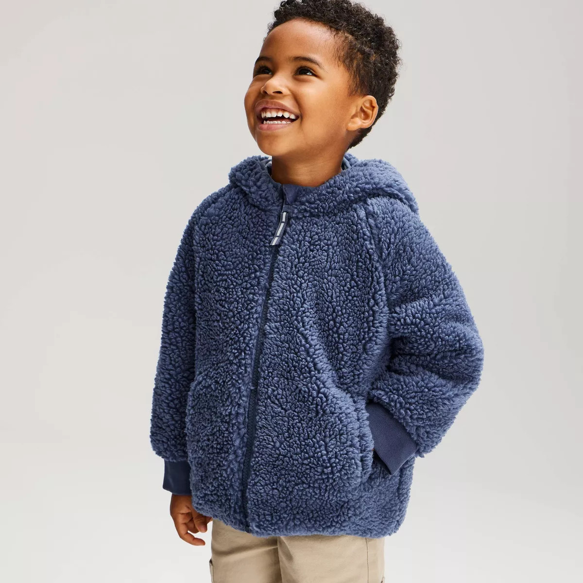 Toddler Boys' Gingham Reversible Puffer Jacket - Cat & Jack\u2122 Blue 4T | Target