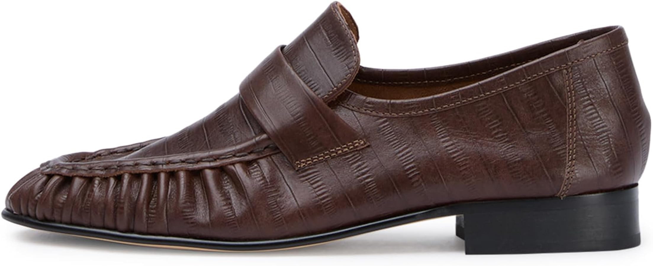 Loafers for Women Flat Shoes Chunky Heel Penny Loafers Round Toe Slip on Comfortable Dressy Shoes... | Amazon (US)