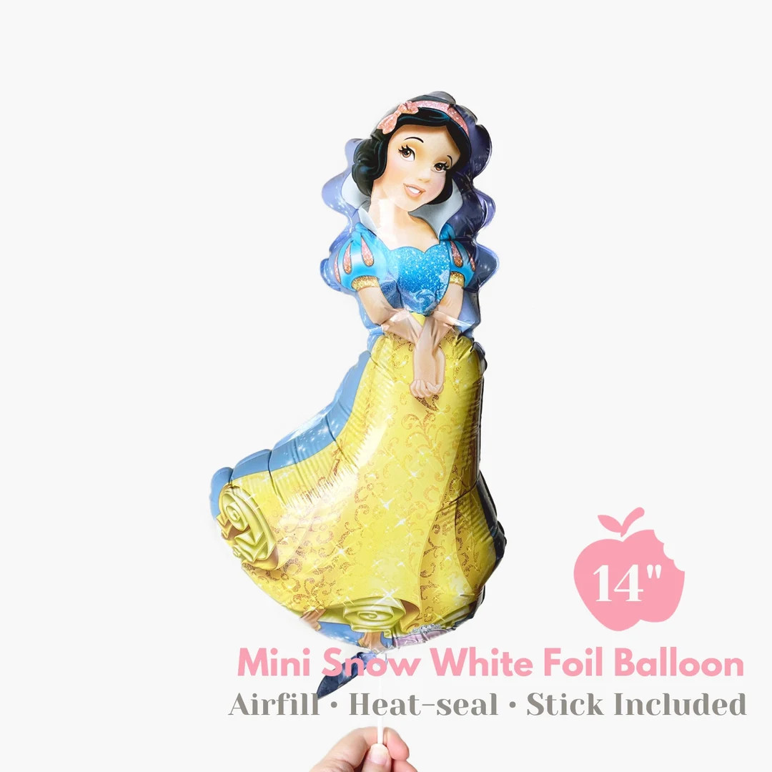 Licensed Snow White Mini Foil Balloon 14" - Airfill Heat-sealing, Disney Princess Party Balloon, ... | Etsy (US)