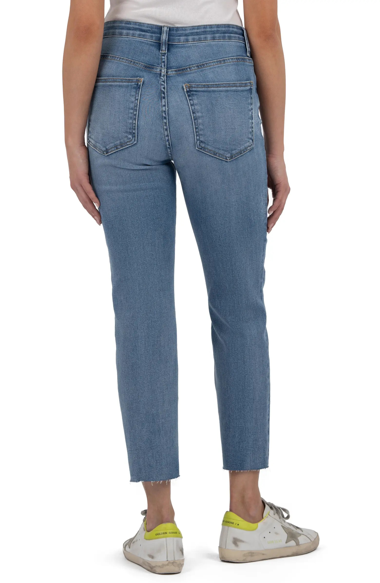 KUT from the Kloth Rachael High Waist Crop Straight Leg Jeans | Nordstrom | Nordstrom