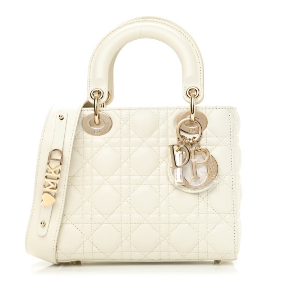 CHRISTIAN DIOR Lambskin Cannage My ABCDior Lady Dior White | FASHIONPHILE (US)