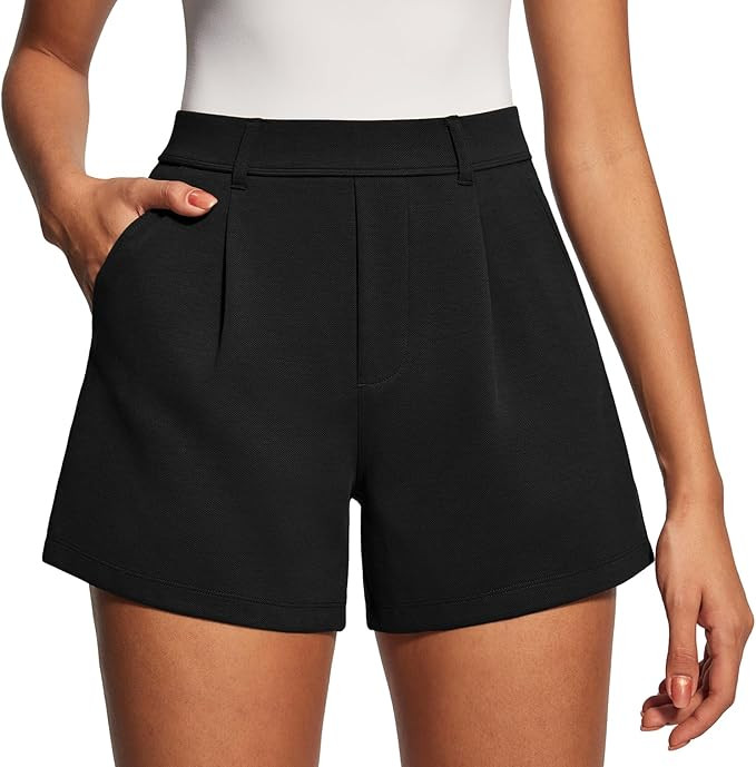 IUGA Womens Dress Shorts for Women High Waisted Trouser Summer Business Womens Dressy Casual Plea... | Amazon (US)