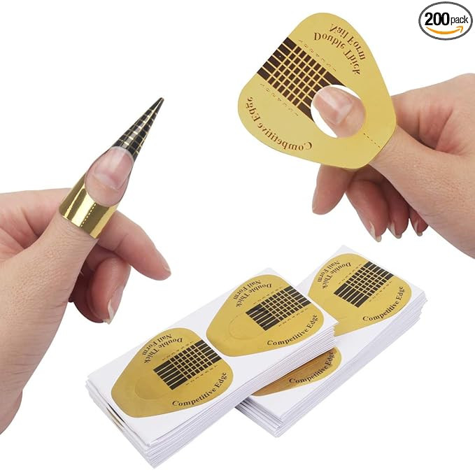 200 PCS Nail Forms for Builder Gel, AHIER Self-adhesive Nail Extension Forms for DIY at Home Prof... | Amazon (US)