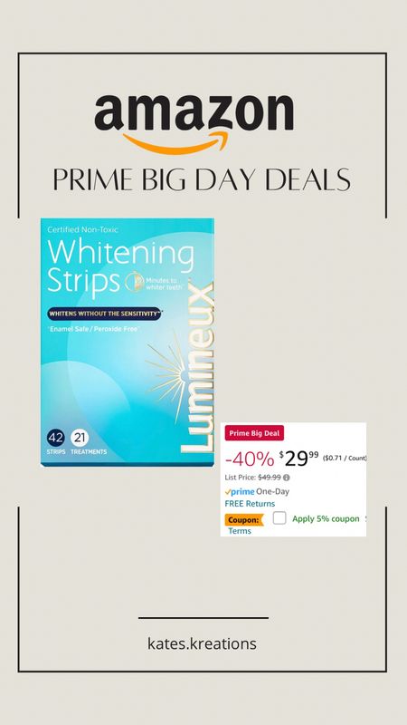 Amazon prime day deals // teeth whitening // must have!! // don’t forget to check the additional 5% coupon!

#LTKsalealert #LTKbeauty #LTKxPrime