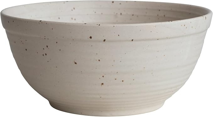 Creative Co-Op Farmhouse Stoneware, White Speckled Glaze Bowl, 2-1/2 Quart, Ivory | Amazon (US)