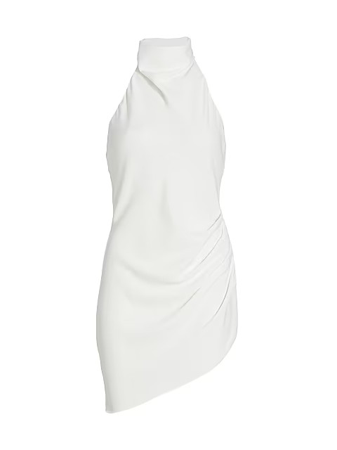 Amanda Uprichard Samba Ruched Halter Minidress | Saks Fifth Avenue