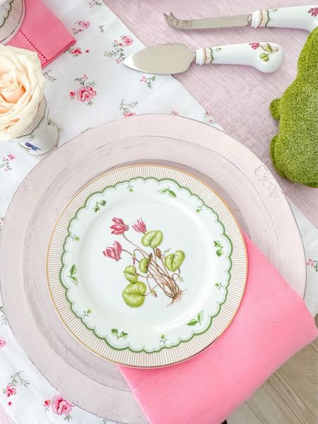 Pretty pink placesetting 💓 
{Amazon finds pink plates Easter table} 

#LTKsalealert #LTKparties #LTKhome