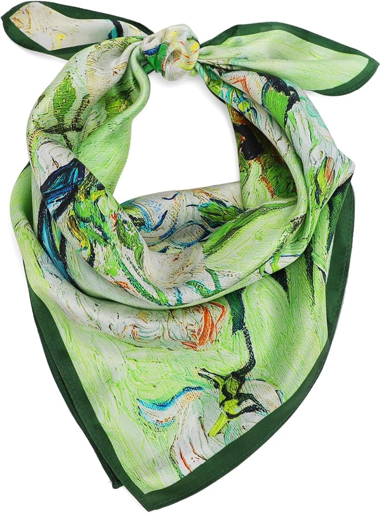 Silk Scarf for Women Soft Mulberry Silk Lightweight Square Neckscarf, Elegant Hair Bandanas and S... | Amazon (US)