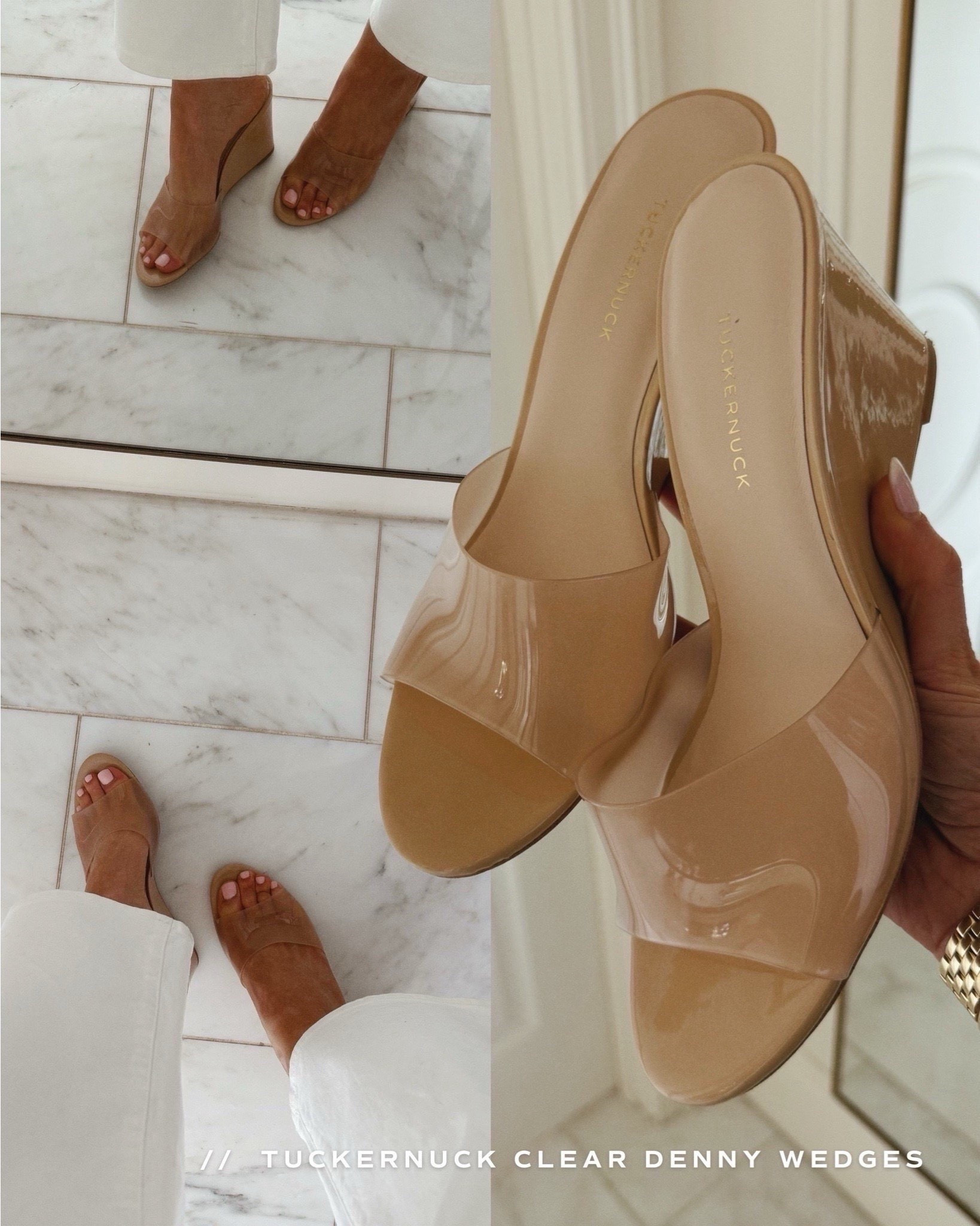 Denny wedge nude heels back in stock!'