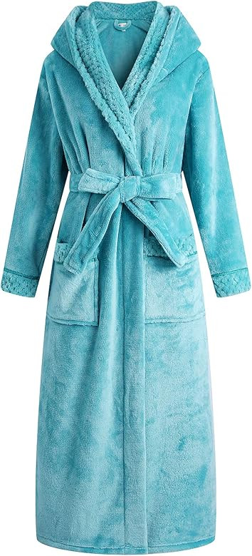 Richie House Women's Plush Soft Warm Fleece Bathrobe Robe RH1591 | Amazon (US)