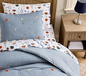 Embroidered Sports Comforter & Shams | Pottery Barn Kids
