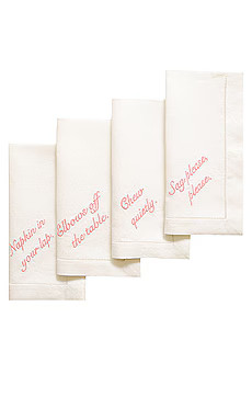 Pink Manners Dinner Napkins Set Of 4
                    
                    Chefanie | Revolve Clothing (Global)