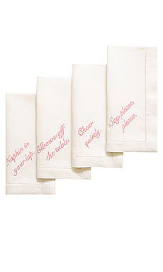 Pink Manners Dinner Napkins Set Of 4
                    
                    Chefanie | Revolve Clothing (Global)