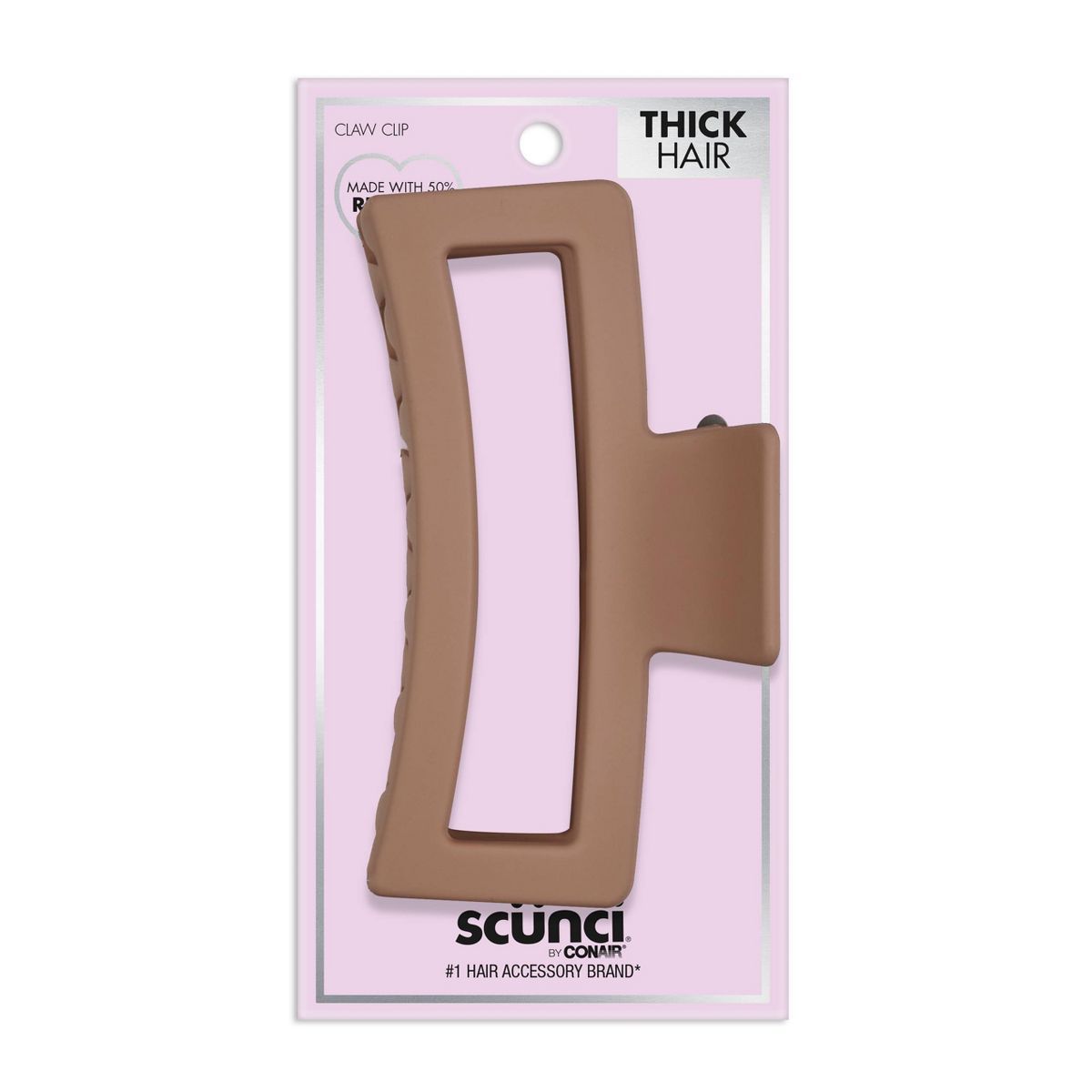 scünci Recycled Large Open Rectangle Claw Clip - Matte Beige - Thick Hair | Target