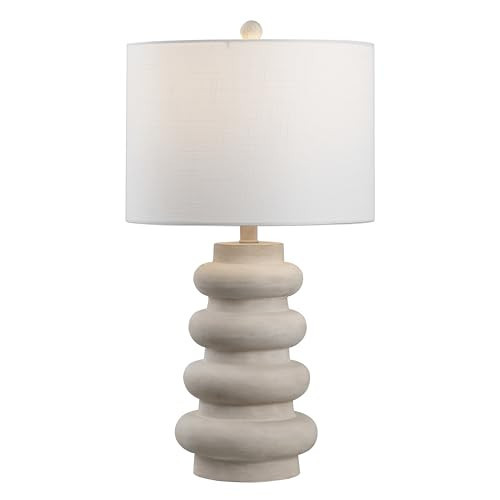 JONATHAN Y JYL5506A Juniper 26" Modern Minimalist Resin Stacked Ovoid LED Lamp for Living Room, Family Room, Dining Room, Bedroom, Hallway, Office, Antique White | Amazon (US)