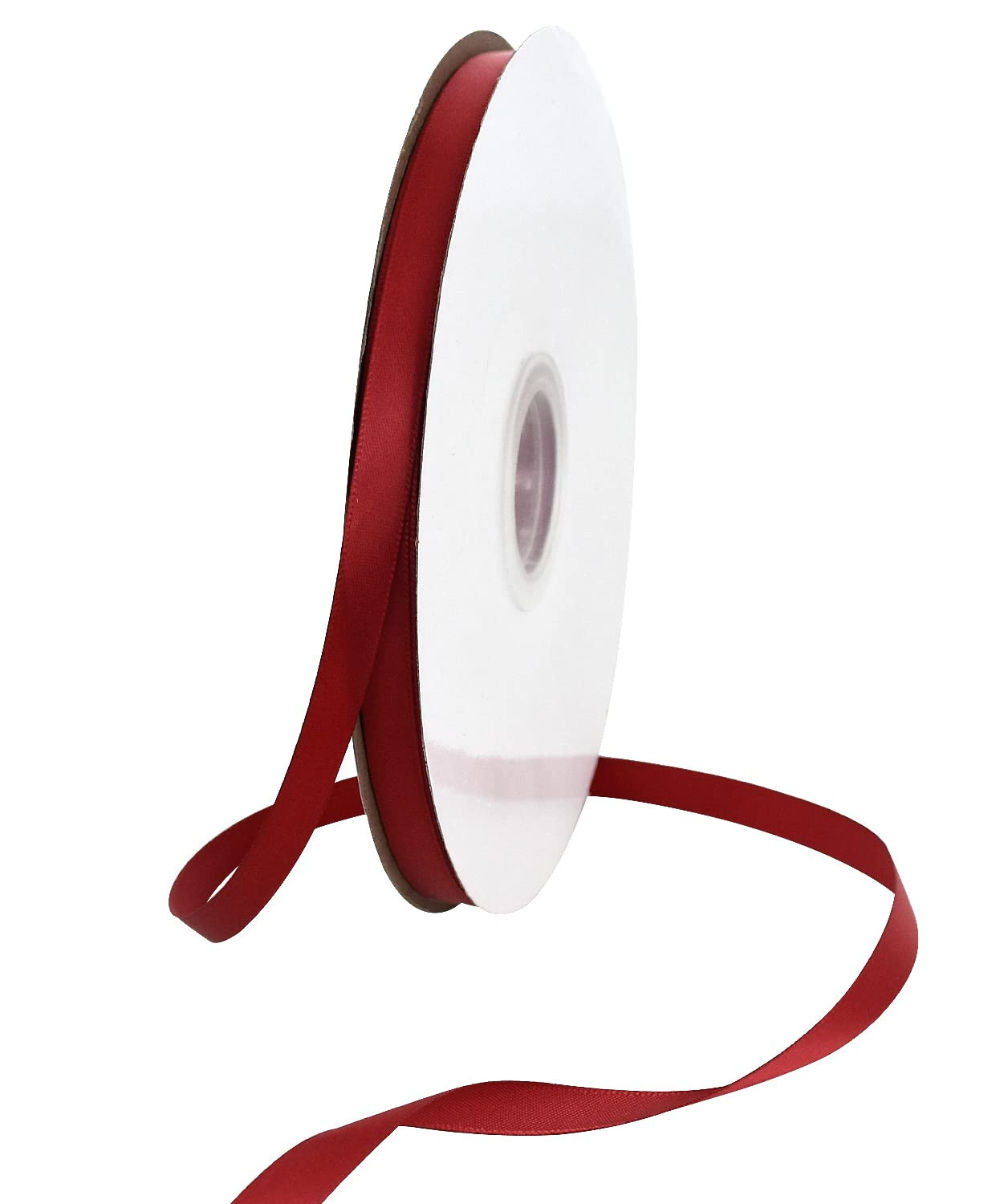 TONIFUL 3/8 Inch x 100yds Scarlet Dark Red Satin Ribbon Thin Solid Fabric Ribbons Roll for Gift W... | Amazon (CA)