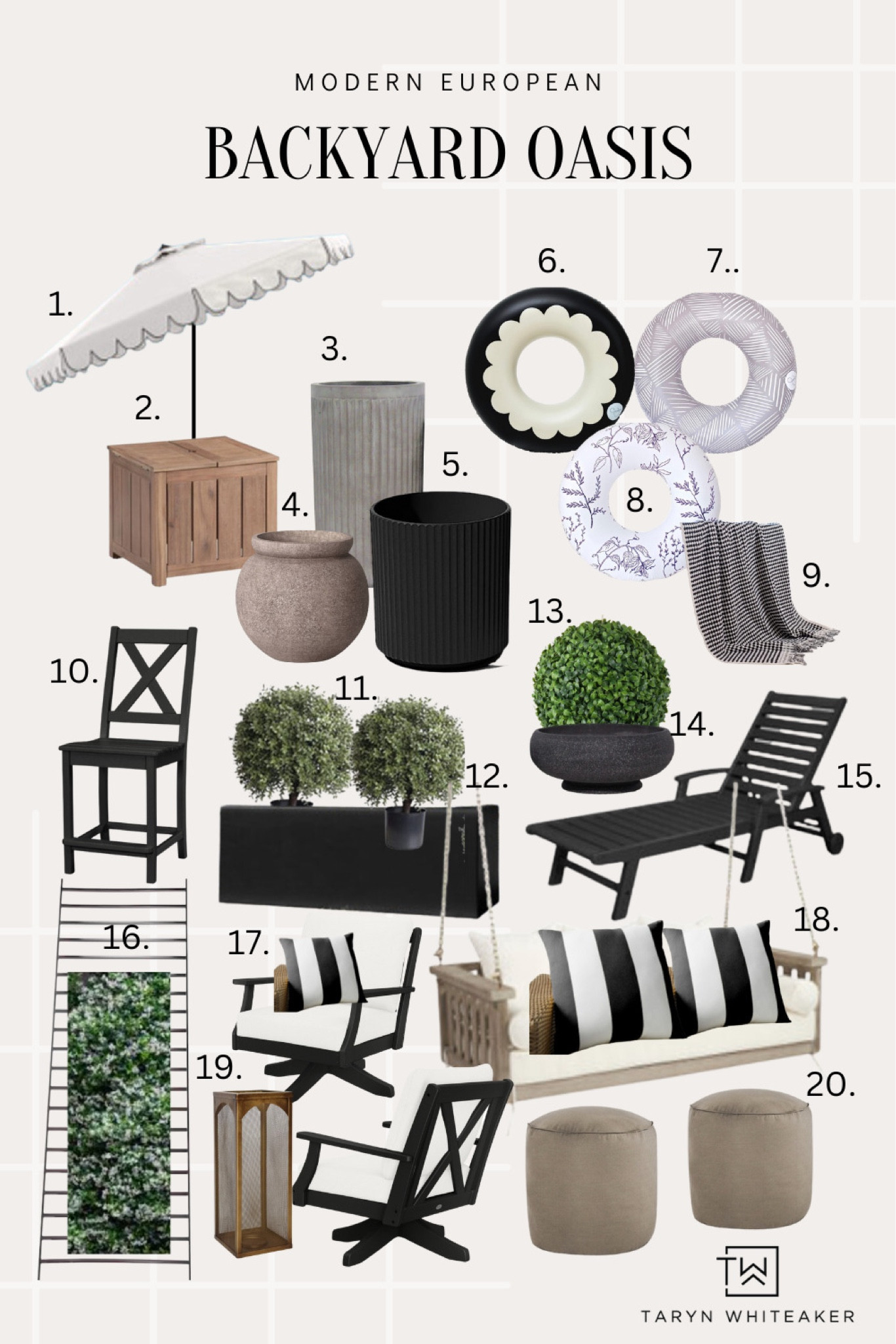 Backyard sources! Shop our classic yet modern backyard with black and white outdoor furniture and decor. 

#LTKhome #LTKSeasonal #LTKstyletip