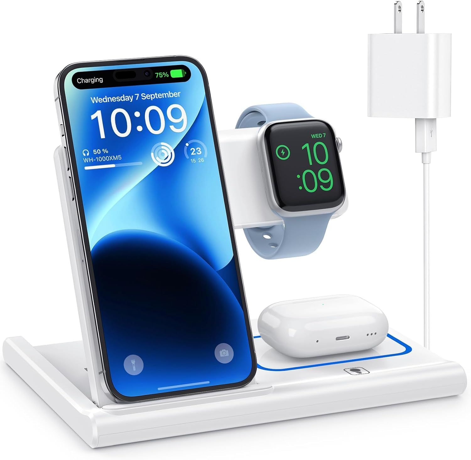 Wireless Charger, 3 in 1 Wireless Charging Station for Multiple Devices,Wireless Charging Stand f... | Amazon (US)