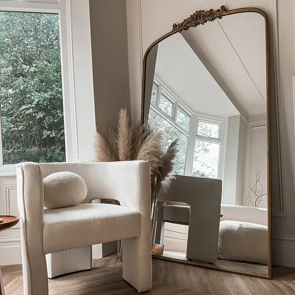 Amelia - Full Length Gold Arched Metal Mirror 186cm x 100cm | William Wood