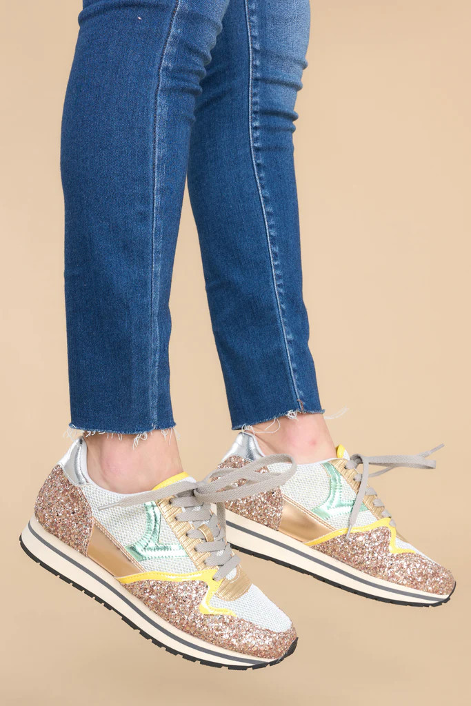 Brilliant Choice Gold Sneakers | Red Dress 