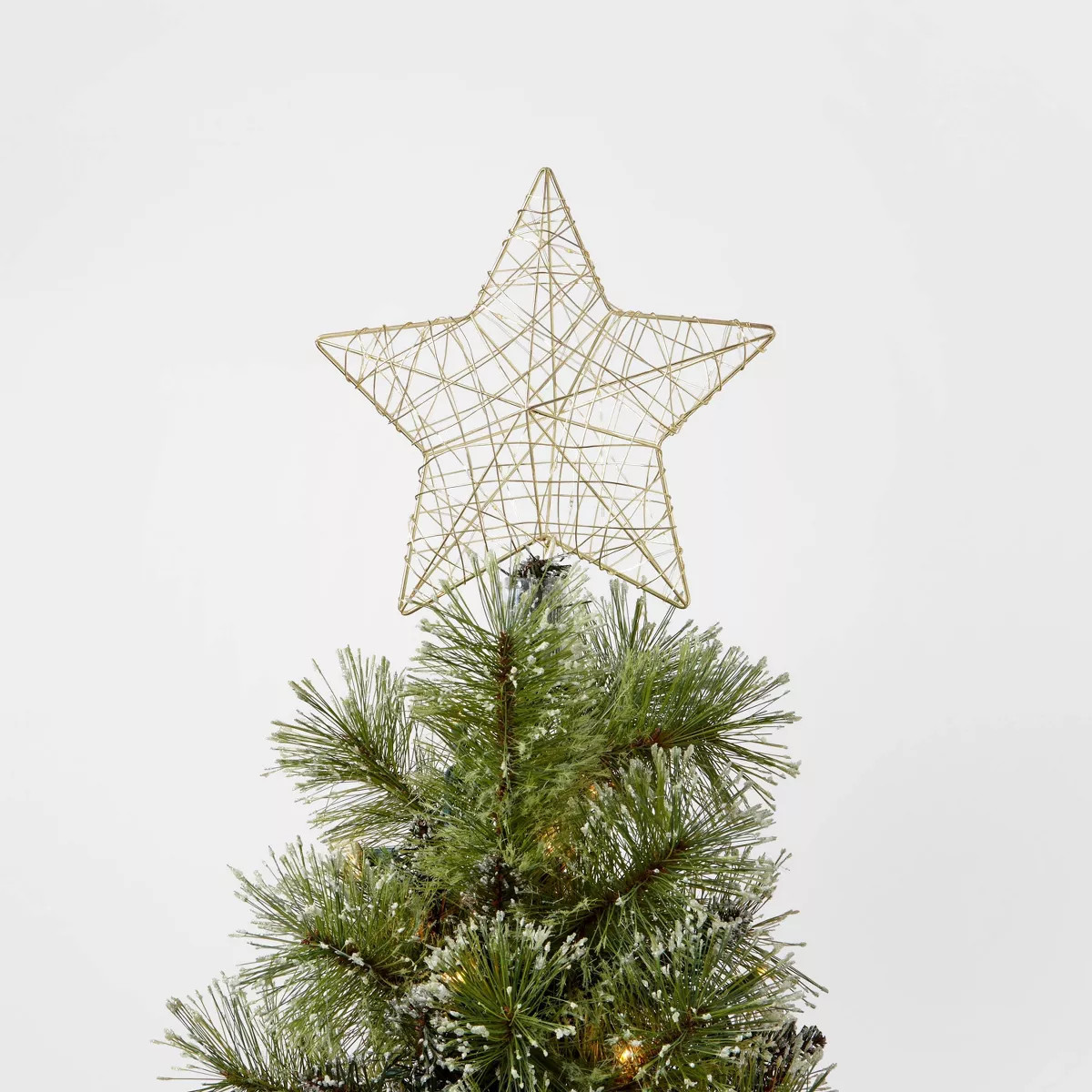 10" Lit Gold Wire Wrapped Star Christmas Tree Topper Warm White Dewdrop Lights - Wondershop™ | Target