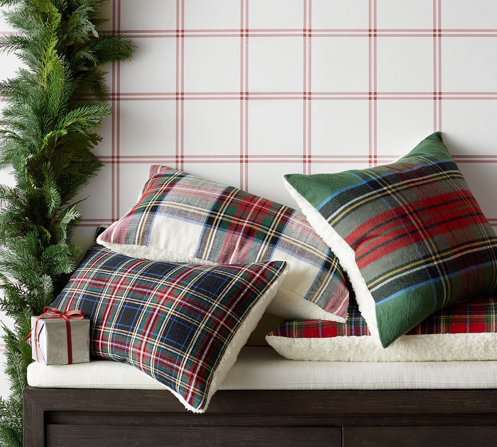 Plaid with Sherpa Back Pillow Covers | Pottery Barn (US)